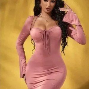 Smoldering Hot Blush Pink Bodycon Mini Dress.